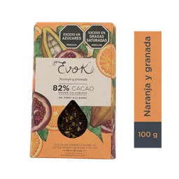 Evok Barra de Chocolate con Frutas 82 % Cacao