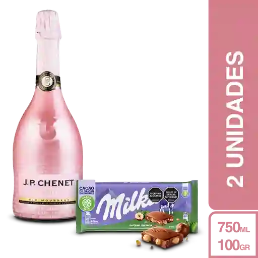 Combo Jp Chenet Vino Espumoso Ice Edition Rosé + Milka