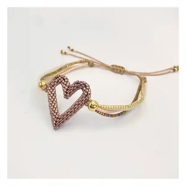 Trementina Pulsera Corazón Ocre Mostacillas Miyuki