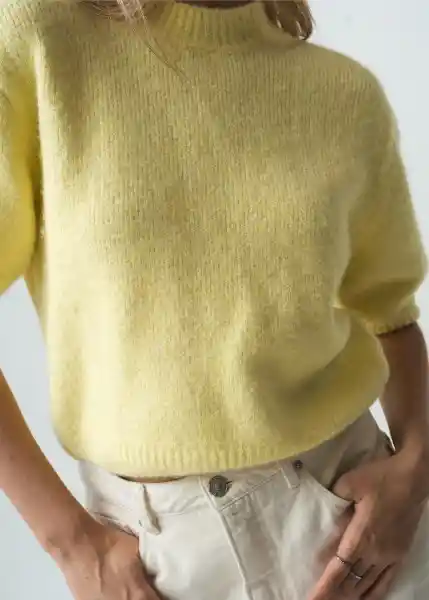 Saco Tejido Mujer Amarillo Creme Claro Talla S 082G085 Naf Naf