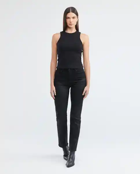 Camiseta Ribbed Tanktop Negro Sombrío Ultraoscuro Talla Xs Mujer Chevignon