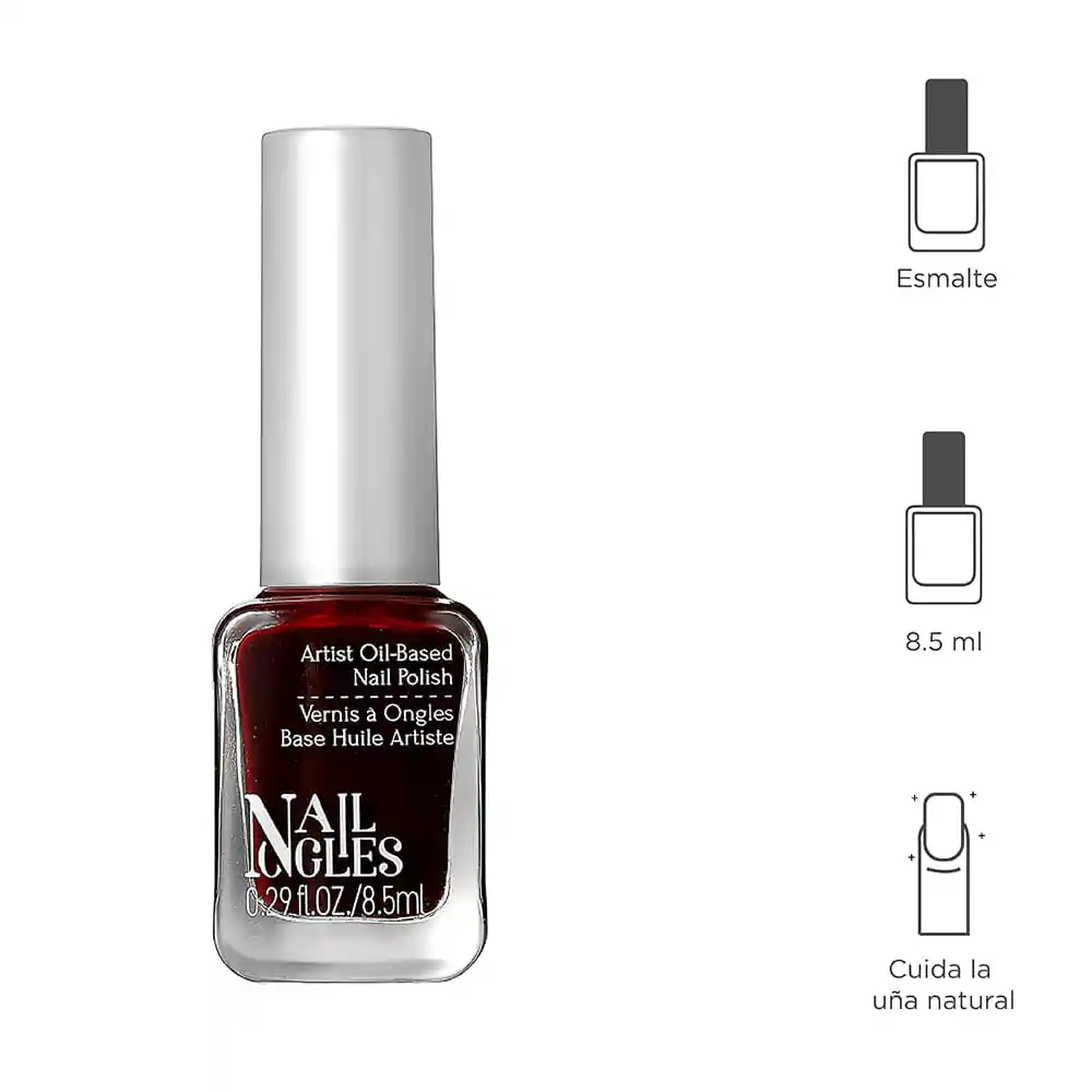 Miniso Esmalte Para Uñas de Base de Aceite Rojo Oscuro