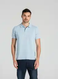 Kenneth Cole Camiseta Con Cuello M Azul Claro