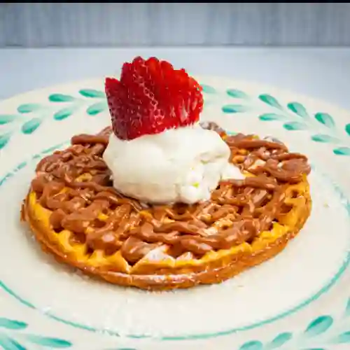 Waffles Arequipe y Helado