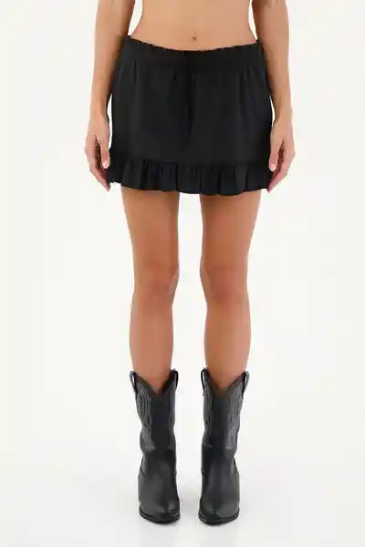 Falda Corta Amanecer Negro Talla 02 M