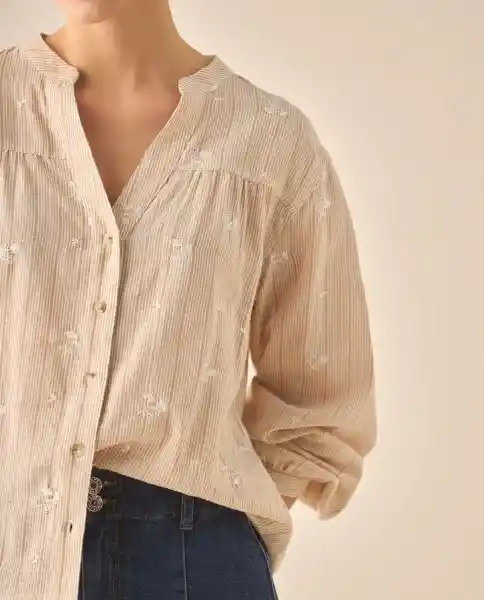 Camisa Crudo M?ula Claro Talla M 613G039 Esprit