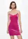 Vestido Xmila Fucsia Talla L Mujer Mango