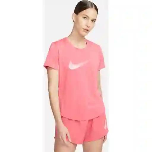 Nike Camiseta One Df Swsh Hbr Ss Para Mujer Naranja Talla S