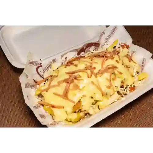 Salchipapa Kimpembe Gratinada