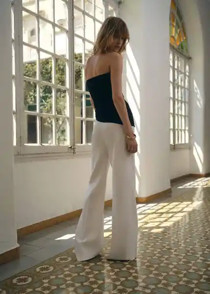 Pantalón Harry Blanco Talla 38 Mujer Mango