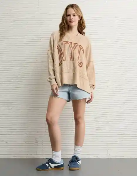 Buzos Mujer Beige Talla Small 2797864 American Eagle