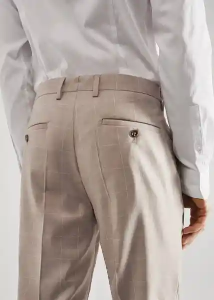 Pantalón Paulo Beige Talla 42 47005568_08 Hombre Mango