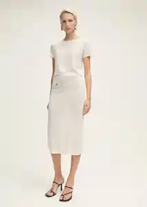 Falda Bonaga Vainilla Talla M Mujer Mango