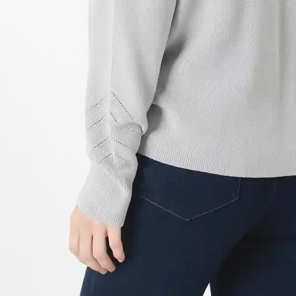 Suéter Cuello Redondo Manga Larga Gris Talla M 705325