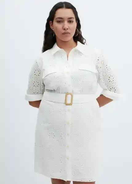 Vestido Shirly Blanco Talla S Mujer Mango