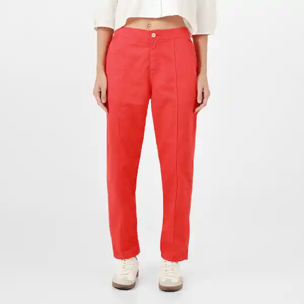 Pantalón Tiro Alto Bota Recta Rojo Talla 8 - 701587