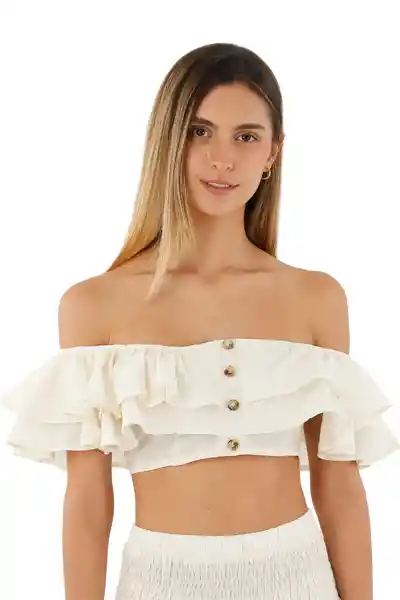 Top Fiore Marfil Talla S Mercedes Campuzano