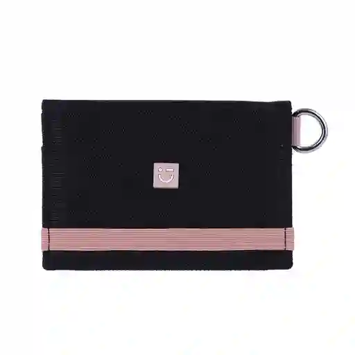 Tarjetero Negro Con Franja Rosa Miniso