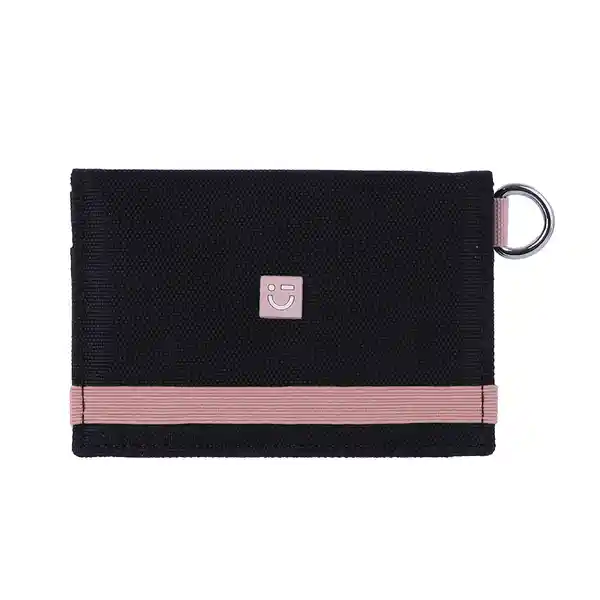 Tarjetero Negro Con Franja Rosa Miniso