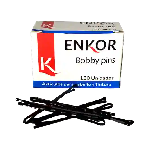 Enkor Gancho Bobby Pins Color Negro