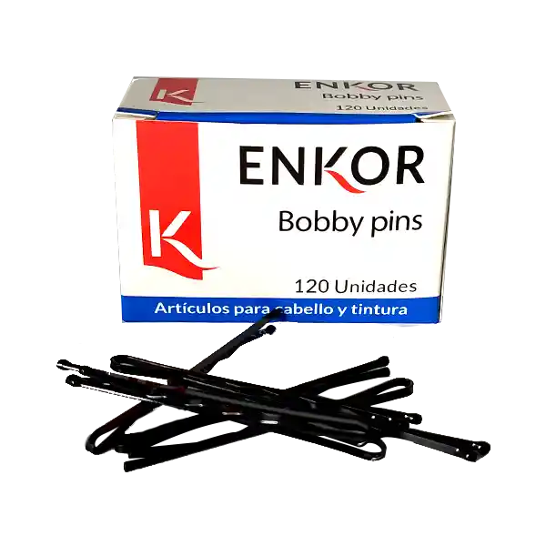 Enkor Ganchos Bobby Pins Color Negro