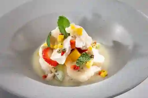 Merengón de Frutas y Salsa Inglesa