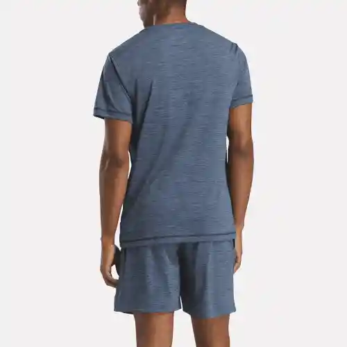 Reebok Camiseta Train Melange Tech Manga Corta Gris Oscuro T M