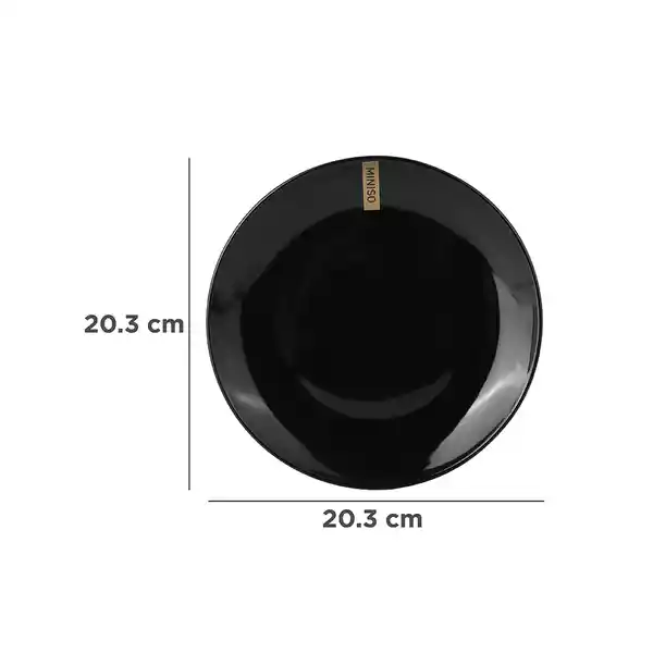 Plato de Cerámica Serie Silver Grey Negro Miniso
