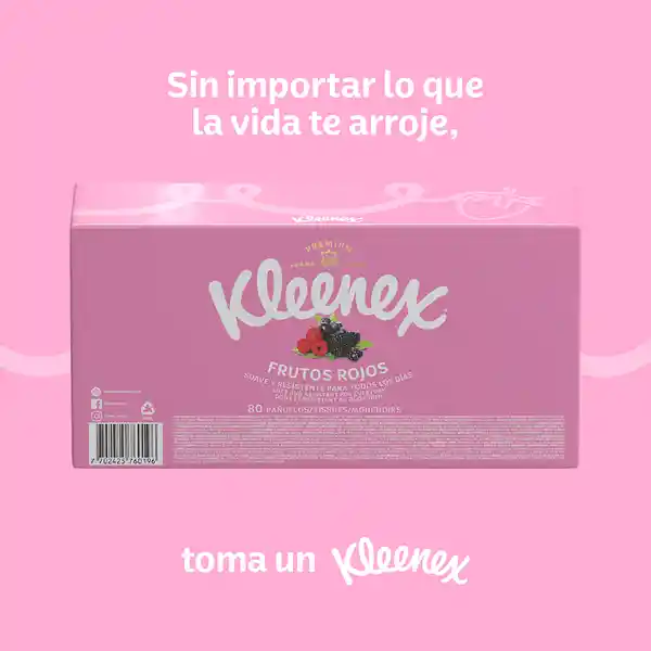 Pañuelos Faciales Kleenex Aromas Frutos Rojos 80 Und