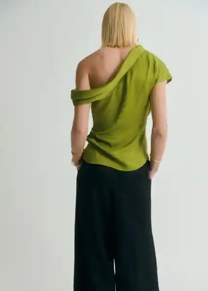 Blusa Grass Verde Talla M Mujer Mango