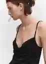 Top Cheki Negro Talla XL Mujer Mango