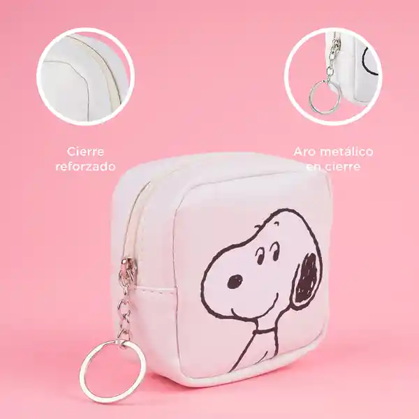 Monedero Cuadrado Snoopy Serie Snoopy Blanco Miniso
