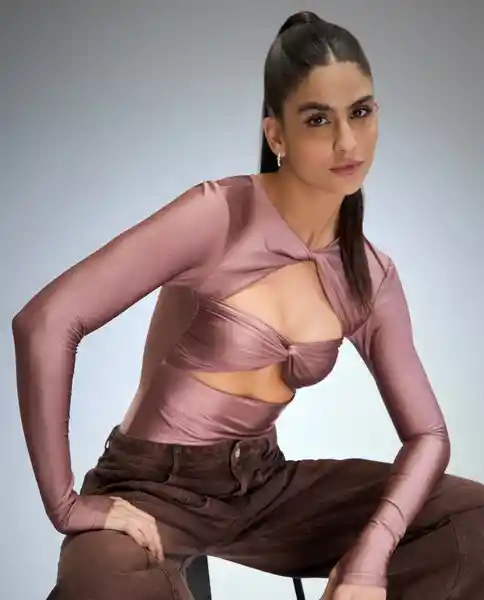 Camisa Mujer Café Talla XS 612G083_CAF181421