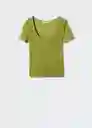 Camiseta Opal Verde Talla S Mujer Mango