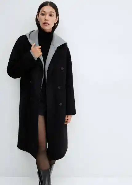 Abrigo Picarol Negro Talla S Mujer Mango