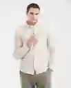 Camisa Twill Down Manga Larga Crudo Beige Claro M Chevignon
