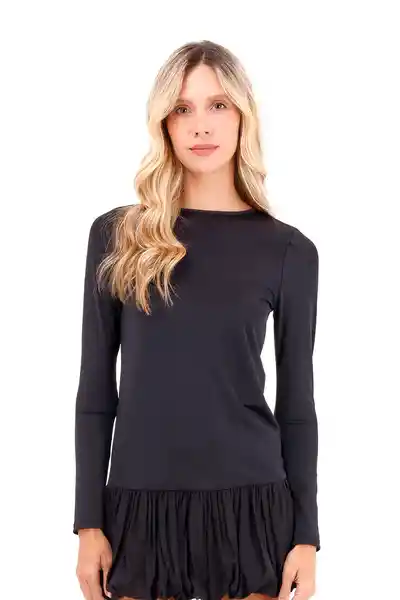 Vestido Corto Samira Negro Talla S Mercedes Campuzano