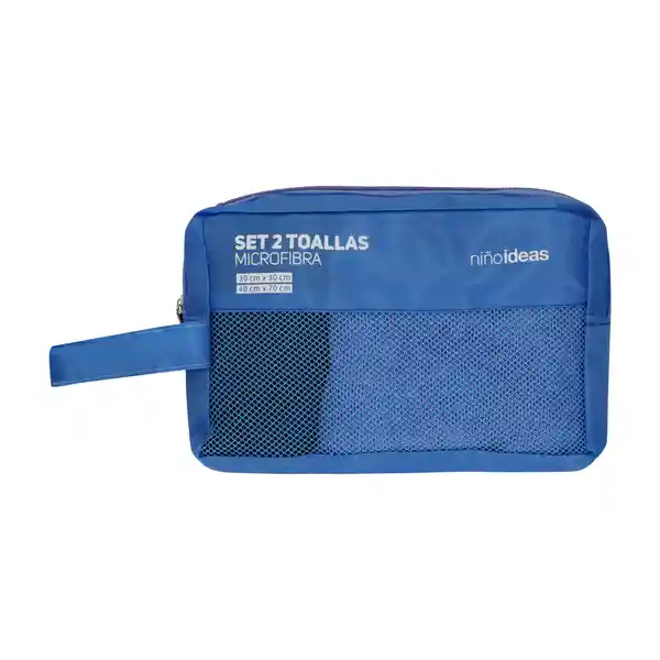 Set de Toalla Microfibra Azul Casaideas