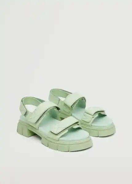 Sandalia Kid Verde Pastel Talla 40 Mujer Mango