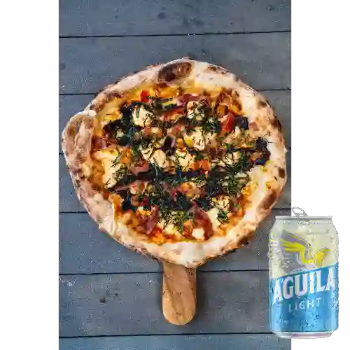 Combo Pizza la Fugitiva + Aguila Light 355 ml