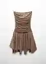 Vestido Clarita Taupe Talla L Mujer Mango