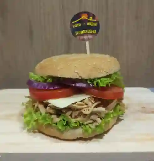 Hamburguesa de pollo desmechado