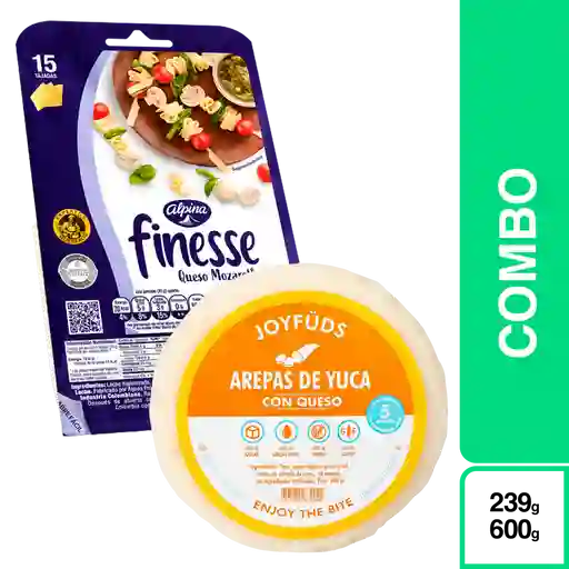 Combo Finesse Queso Mozarella Tajado + Arepa de Yuca