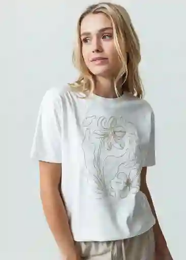 Camiseta Mujer Crudo Puro Claro Talla S 402G025 Naf Naf