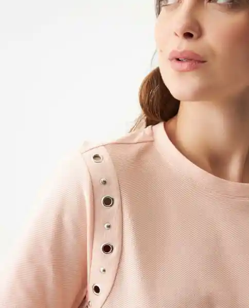 Camiseta Studded Femenino Rosa Tez Claro Talla M Chevignon