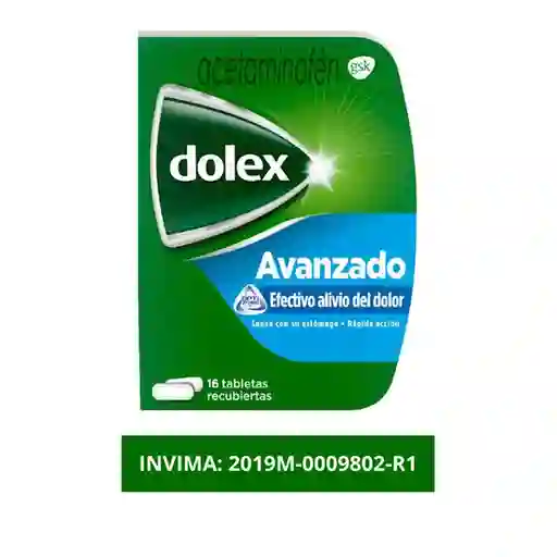 Dolex Avanzado Alivio Del Dolor y la Fiebre (500 mg) 16 Tabletas