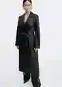 Abrigo Trench Neo Negro Talla L Mujer Mango
