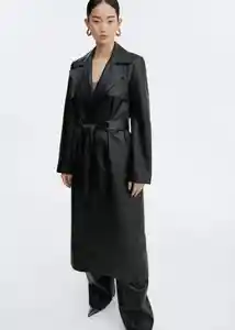 Abrigo Trench Neo Negro Talla L Mujer Mango
