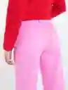 Pantalón Castri Mujer Rosa Begonia Medio Talla 12 Naf Naf