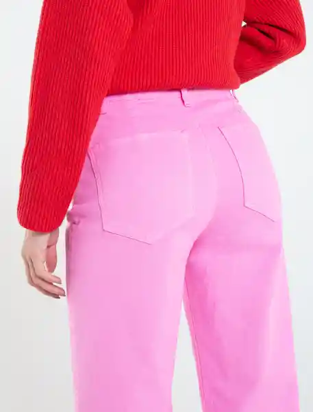 Pantalón Castri Mujer Rosa Begonia Medio Talla 12 Naf Naf